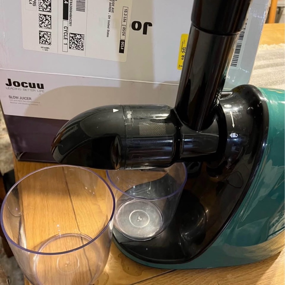 Teal Slow Juicer - Compact Home Kitchen Juicer